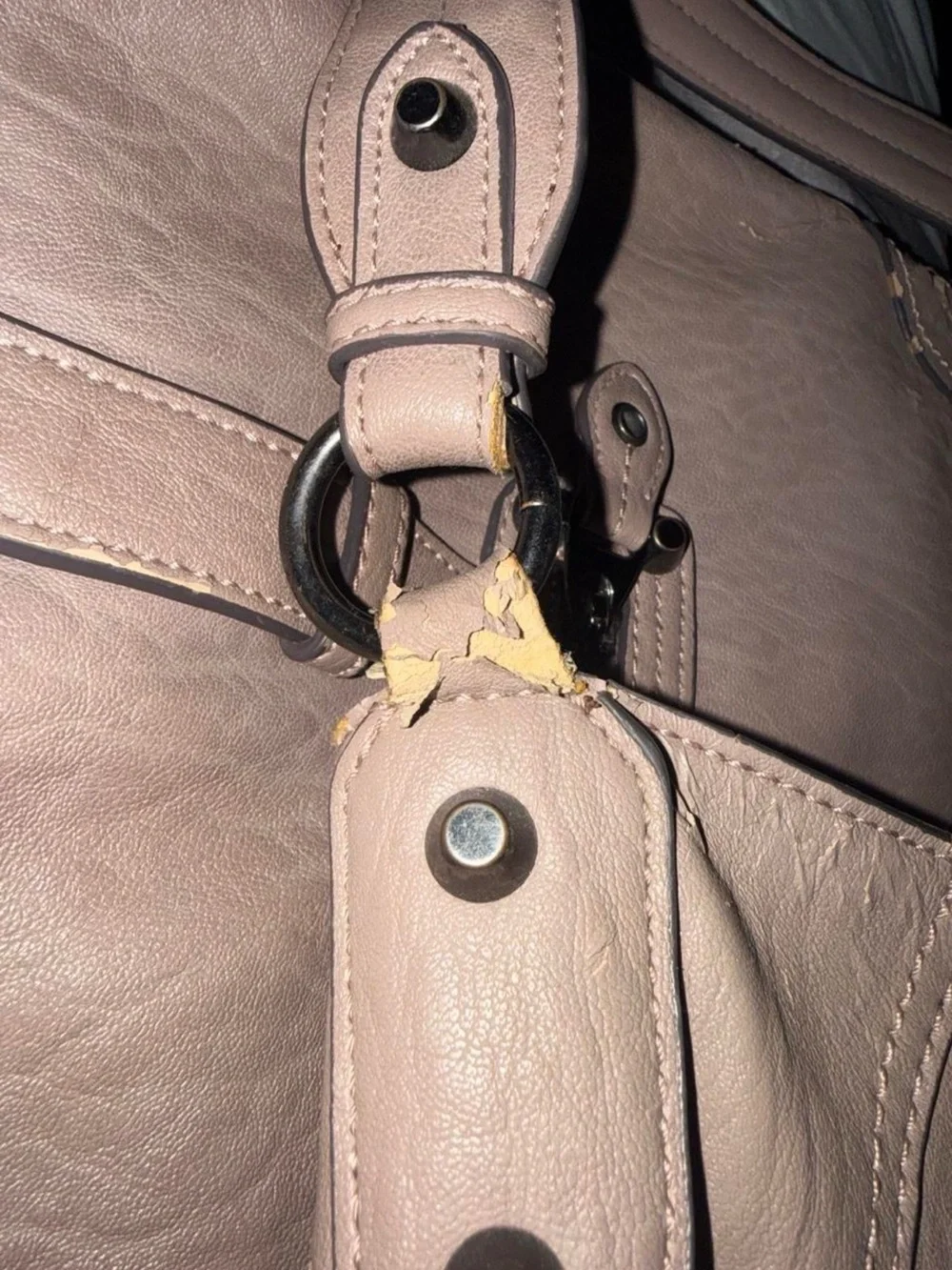 Jessica Simpson Taupe Gray Leather Shoulder Hobo